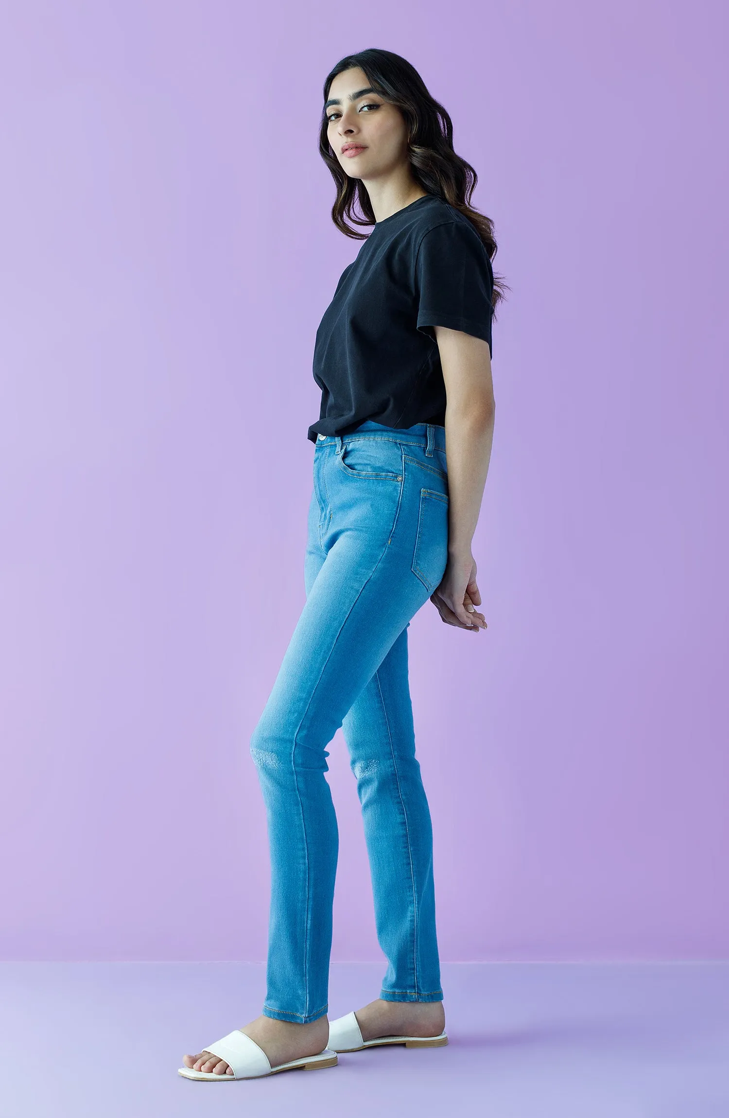 Western 1 Piece Plain Denim Jeans (NW-J-SF-22-002 BLUE)