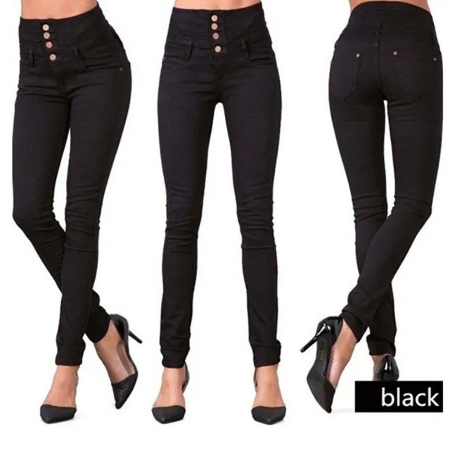 Women Stretch Ripped Distressed Skinny High Waist Denim Pants Shredded Jeans Trousers Slim Jeggings Laides Spring Autumn Wear