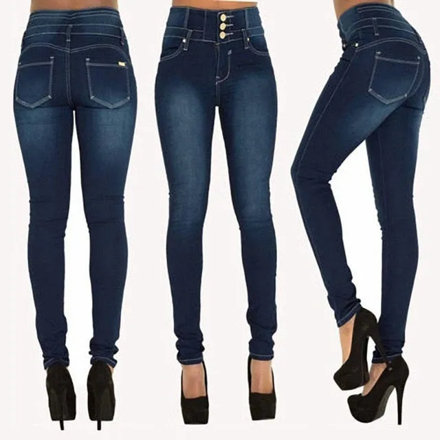 Women Stretch Ripped Distressed Skinny High Waist Denim Pants Shredded Jeans Trousers Slim Jeggings Laides Spring Autumn Wear